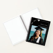 Guest book modern photo black Graduation Party Notitieboek (Binnen)