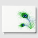Guest Book-Peacock Feathers Gastenboek<br><div class="desc">Dit gastenboek wordt wit weergegeven met een  pauw-veren print. Pas dit boek aan of koop zoals het is.</div>