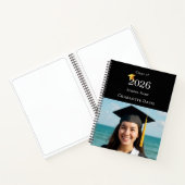 Guest Book Photo Modern Black Graduation Party Notitieboek (Binnen)