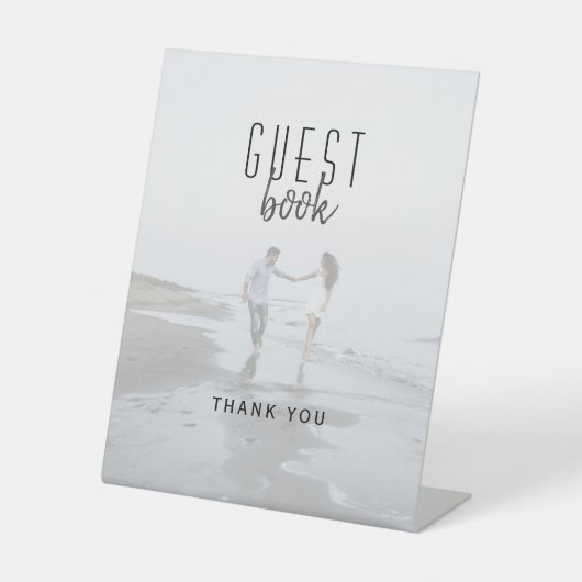 Guest Book Photo Wedding Pedestal Sign Reclamebord Met Voetstuk (Voorkant)