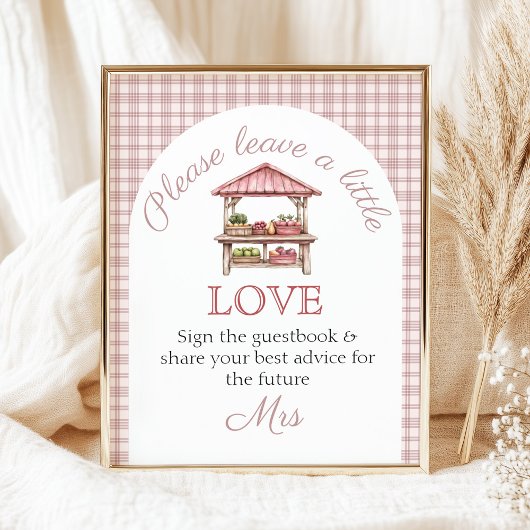 Guest book Pink Fresh off the market Bridal Shower Poster