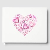 Guest Book-Pink Jeweled Heart Gastenboek (Voorkant)