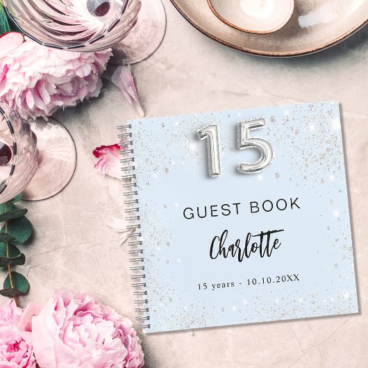Guest book Quinceanera baby blue Notitieboek