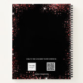 Guest book Quinceanera Black glitter jurk Notitieboek (Achterkant)