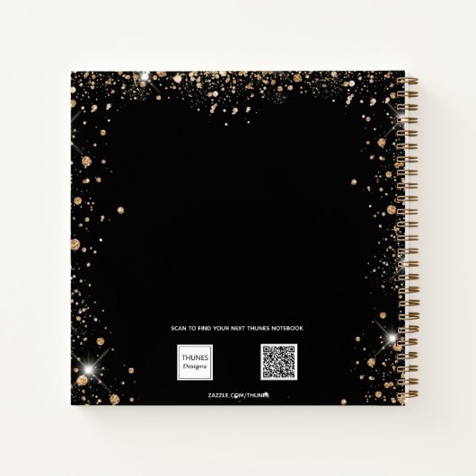 Guest book Quinceanera Black Glitter jurk Notitieboek (Achterkant)