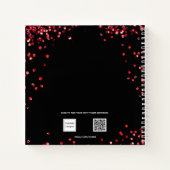 Guest book Quinceanera Black glitter jurk Notitieboek (Achterkant)