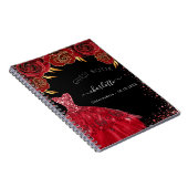 Guest book Quinceanera Black glitter jurk Notitieboek (Rechterzijde)