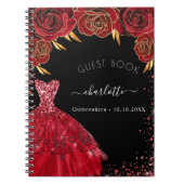 Guest book Quinceanera Black glitter jurk Notitieboek (Voorkant)