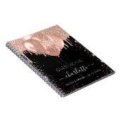 Guest book Quinceanera Black roos gold ballonnen Notitieboek (Rechterzijde)