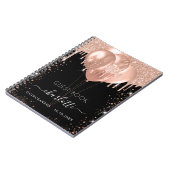 Guest book Quinceanera Black roos gold ballonnen Notitieboek (Linkerzijde)