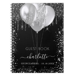 Guest book Quinceanera Black Silglitter Notitieboek