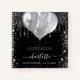 Guest book Quinceanera Black Silglitter Notitieboek
