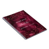 Guest book Quinceanera burgundy roos goudglitter Notitieboek (Rechterzijde)