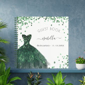 Guest book Quinceanera emerald green jurk Notitieboek
