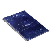 Guest book Quinceanera navy blue glitter Notitieboek (Rechterzijde)