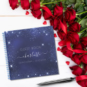Guest book Quinceanera navy blue glitter sparters Notitieboek