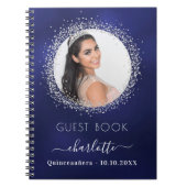 Guest book Quinceanera navy blue Silver Notitieboek (Voorkant)