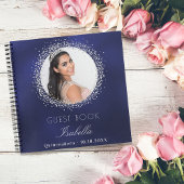 Guest book Quinceanera navy blue Silver Notitieboek