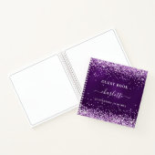Guest book Quinceanera paarse glitter name Notitieboek (Binnen)