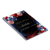 Guest book Quinceanera patriotic red white blue Notitieboek (Rechterzijde)