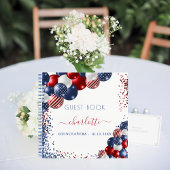 Guest book Quinceanera patriotic red white blue Notitieboek