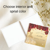 Guest book Quinceanera red gold glitter jurk Notitieboek