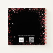 Guest book Quinceanera red zwarte jurk glitter Notitieboek (Achterkant)