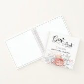 Guest book Quinceanera roos gold floral Silver Notitieboek (Binnen)