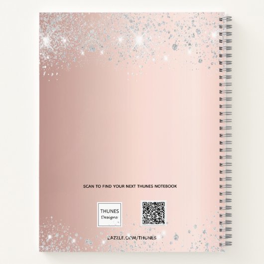 Guest book Quinceanera roos Gold Silver Notitieboek (Achterkant)
