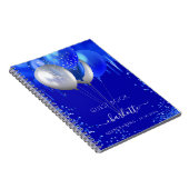 Guest book Quinceanera royal blue druipt ballonnen Notitieboek (Rechterzijde)