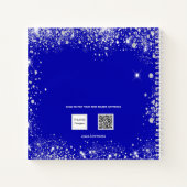 Guest book Quinceanera royal blue zilver glitter Notitieboek (Achterkant)