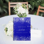 Guest book Quinceanera royal blue zilver glitter Notitieboek