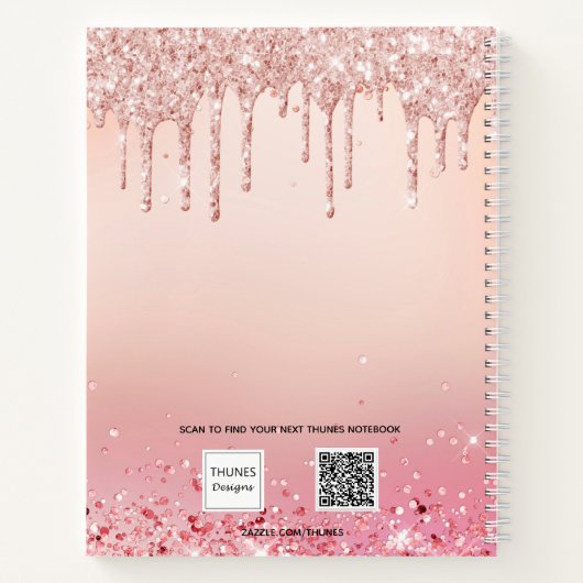Guest book Quinceanera roze roze roze goudballonne Notitieboek (Achterkant)