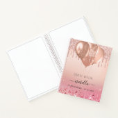 Guest book Quinceanera roze roze roze goudballonne Notitieboek (Binnen)