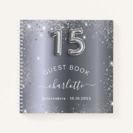 Guest book Quinceanera Silglitter Name glam Notitieboek