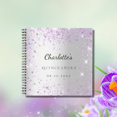 Guest book Quinceañera Silpaars glitter Notitieboek