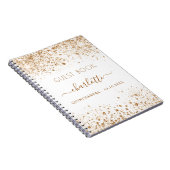 Guest book Quinceanera white gold glitter name Notitieboek (Rechterzijde)