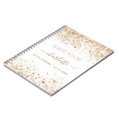 Guest book Quinceanera white gold glitter name Notitieboek (Linkerzijde)