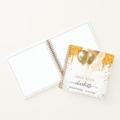 Guest book quinceanera white gold glitter name notitieboek (Binnen)