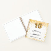 Guest book Quinceanera white gold glitter Notitieboek (Binnen)