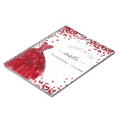 Guest book Quinceanera white red jurk glitter Notitieboek (Linkerzijde)