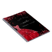 Guest book Quinceanera zwarte rode jurk Notitieboek (Rechterzijde)