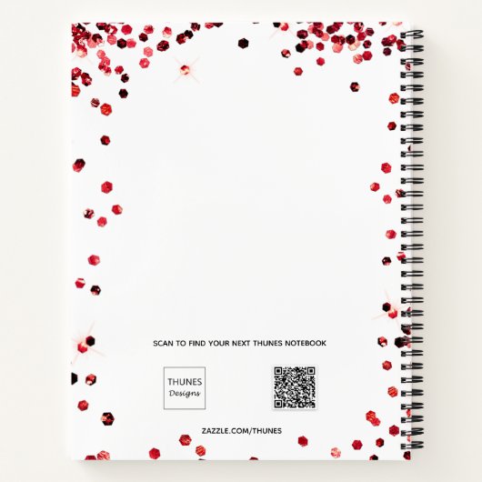 Guest book Quinceanera zwarte rode jurk Notitieboek (Achterkant)