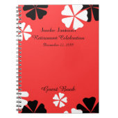 Guest Book, Red Floral, Pensioenpartij Notitieboek (Voorkant)