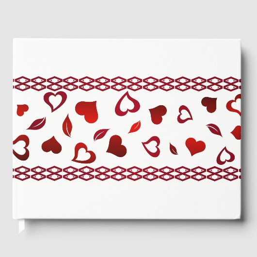 Guest Book-Red Hearts Gastenboek (Voorkant)