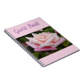 Guest Book Rose Beautiful Pink Rose Flower Retro Notitieboek (Rechterzijde)