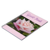 Guest Book Rose Beautiful Pink Rose Flower Retro Notitieboek (Linkerzijde)