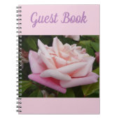 Guest Book Rose Beautiful Pink Rose Flower Retro Notitieboek (Voorkant)