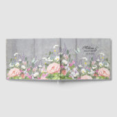 Guest Book Rustic Wood Floral Peony Wild Flowers Gastenboek (Volledig)