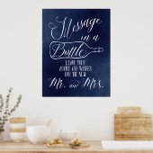 Guest Book-sign - Bericht in fles - marine Poster (Keuken)